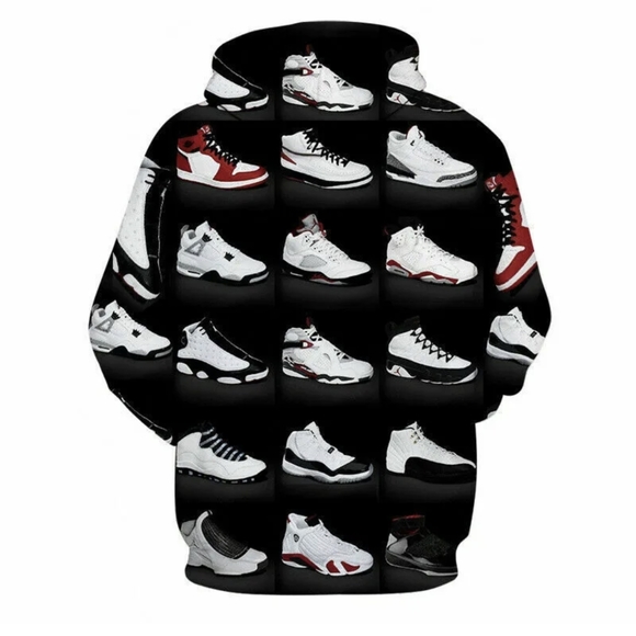 Basketball Sneaker Shoe Hip Pop Sports Hoodie Sweatshirt Sweater Pullover Jacket - Picture 2 of 3